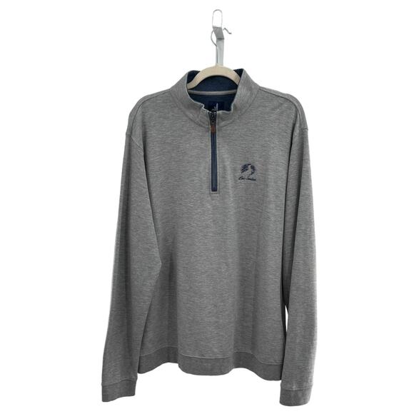 Johnnie-O Light Gray Sully Quarter Zip 1/4 Pullover Sweater - Picture 4 of 12